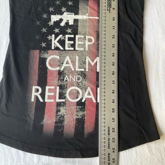 BEA Brothers & Arms Women’s Sleeveless Tank Top Size S,Black, Keep Calm & Reload - Picture 4 of 6